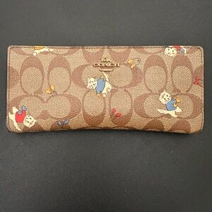 Coach Brown Wallet with Canvas Cute Kittens Print